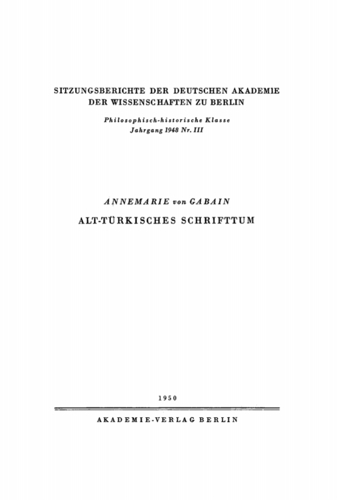 Cover image for book Alt-türkisches Schrifttum