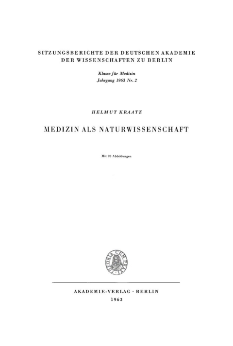 Cover image for book Medizin als Naturwissenschaft