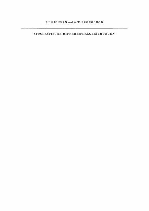 Cover image for book Stochastische Differentialgleichungen