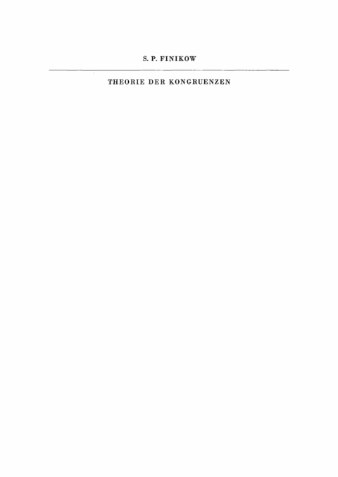 Cover image for book Theorie der Kongruenzen