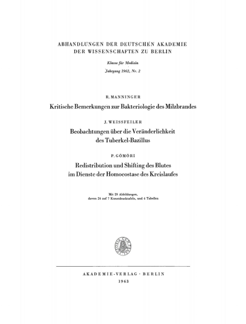Cover image for book Kritische Bemerkungen zur Bakteriologie des Milzbrandes