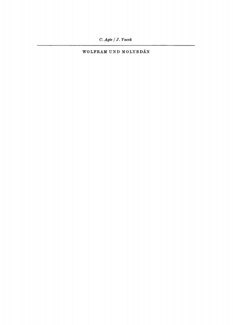 Cover image for book Wolfram und Molybdän
