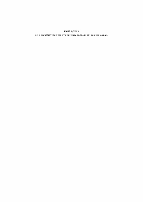 Cover image for book Zur marxistischen Ethik und sozialistischen Moral