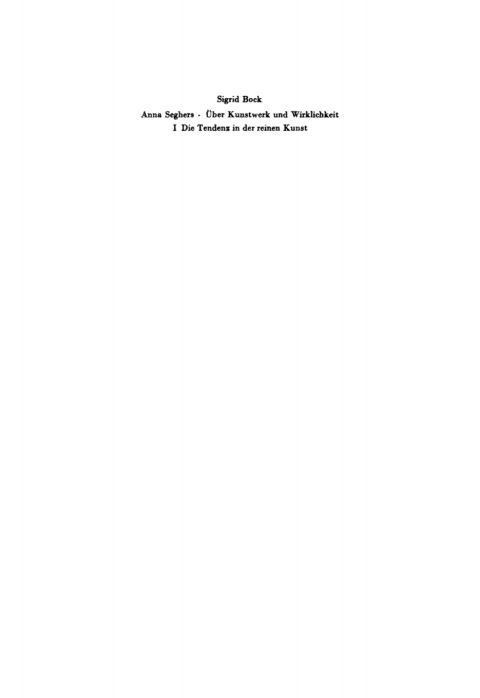 Cover image for book Die Tendenz in der reinen Kunst
