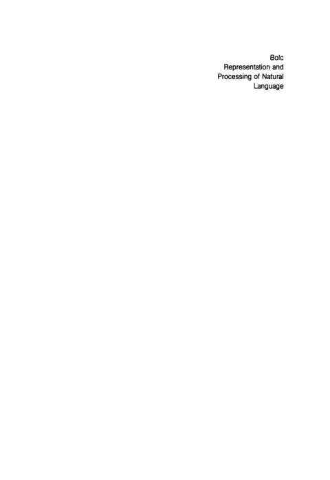 Cover image for book Representation and Processing of Natural Language