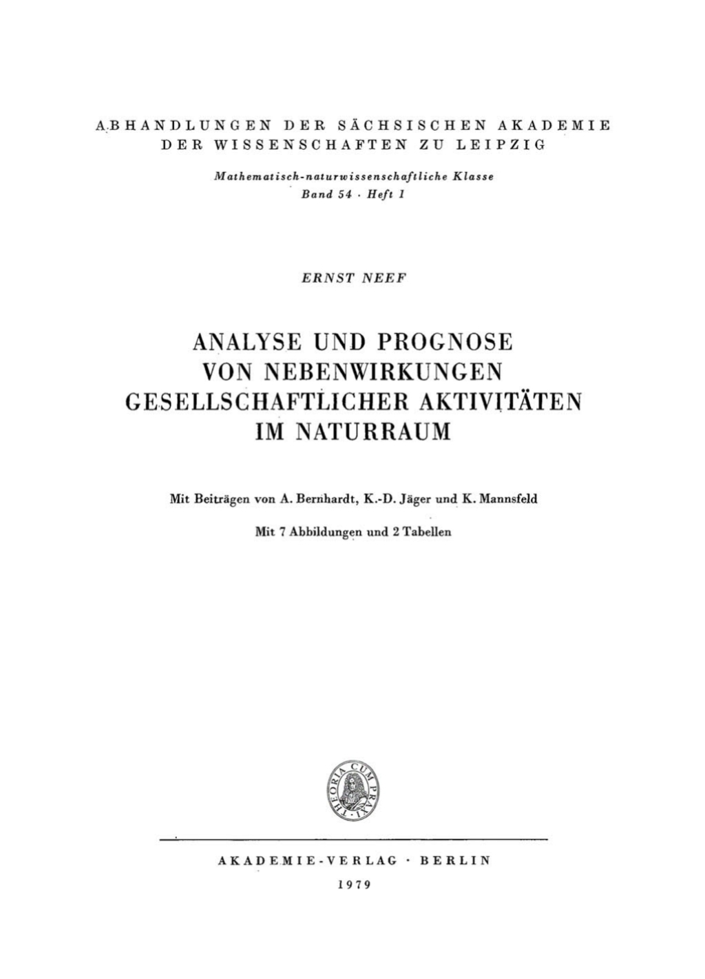 Page Fidelity Analyse und Prognose von Nebenwirkungen gesellschaftlicher Aktivitäten im Naturraum; $174.26