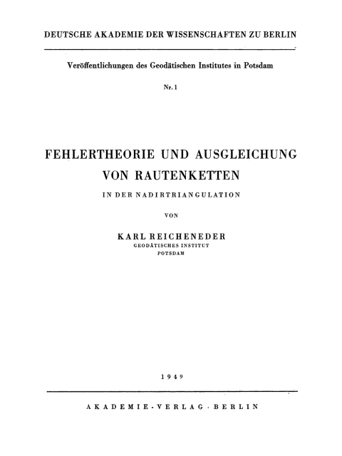 Cover image for book Fehlertheorie und Ausgleichung von Rautenketten in der Nadirtriangulation