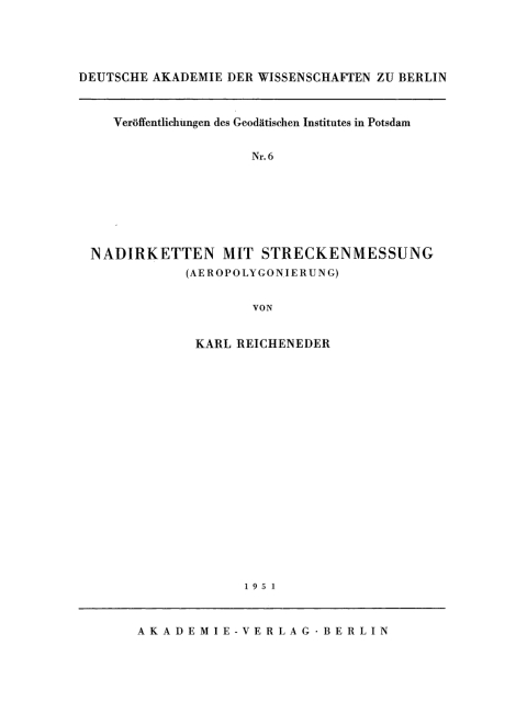 Cover image for book Nadirketten mit Streckenmessung