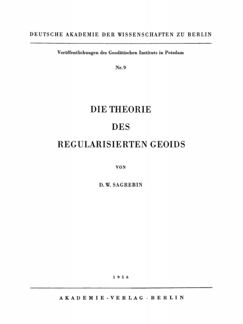 Cover image for book Die Theorie des regularisierten Geoids