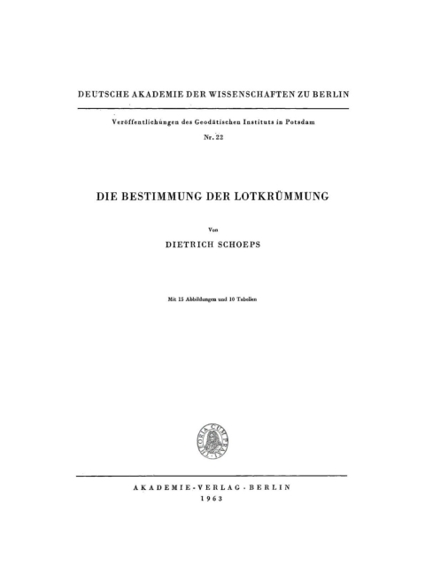Cover image for book Die Bestimmung der Lotkrümmung