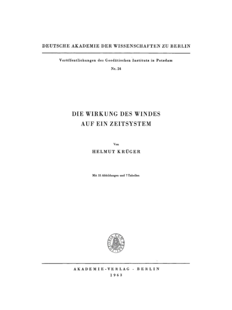 Cover image for book Die Wirkung des Windes auf ein Zeitsystem