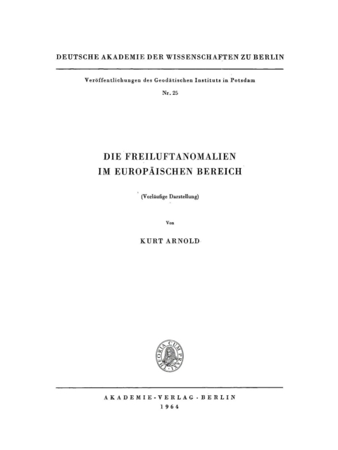 Cover image for book Die Freiluftanomalien im Europäischen Bereich