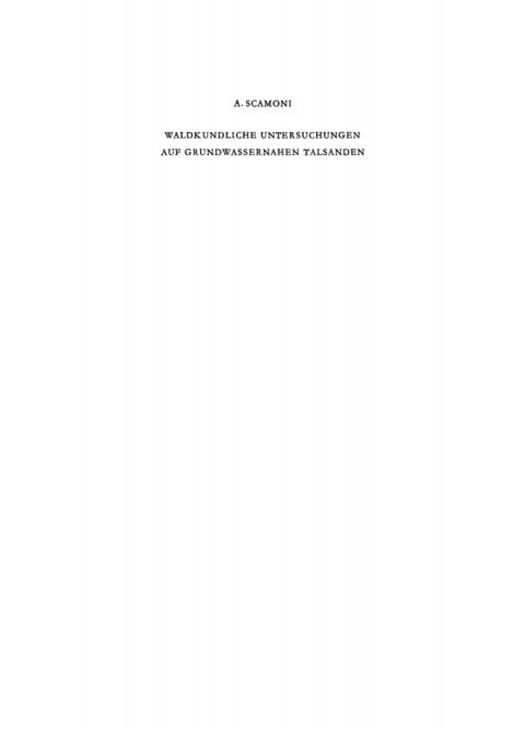 Cover image for book Waldkundliche Untersuchungen auf Grundwassernahen Talsanden