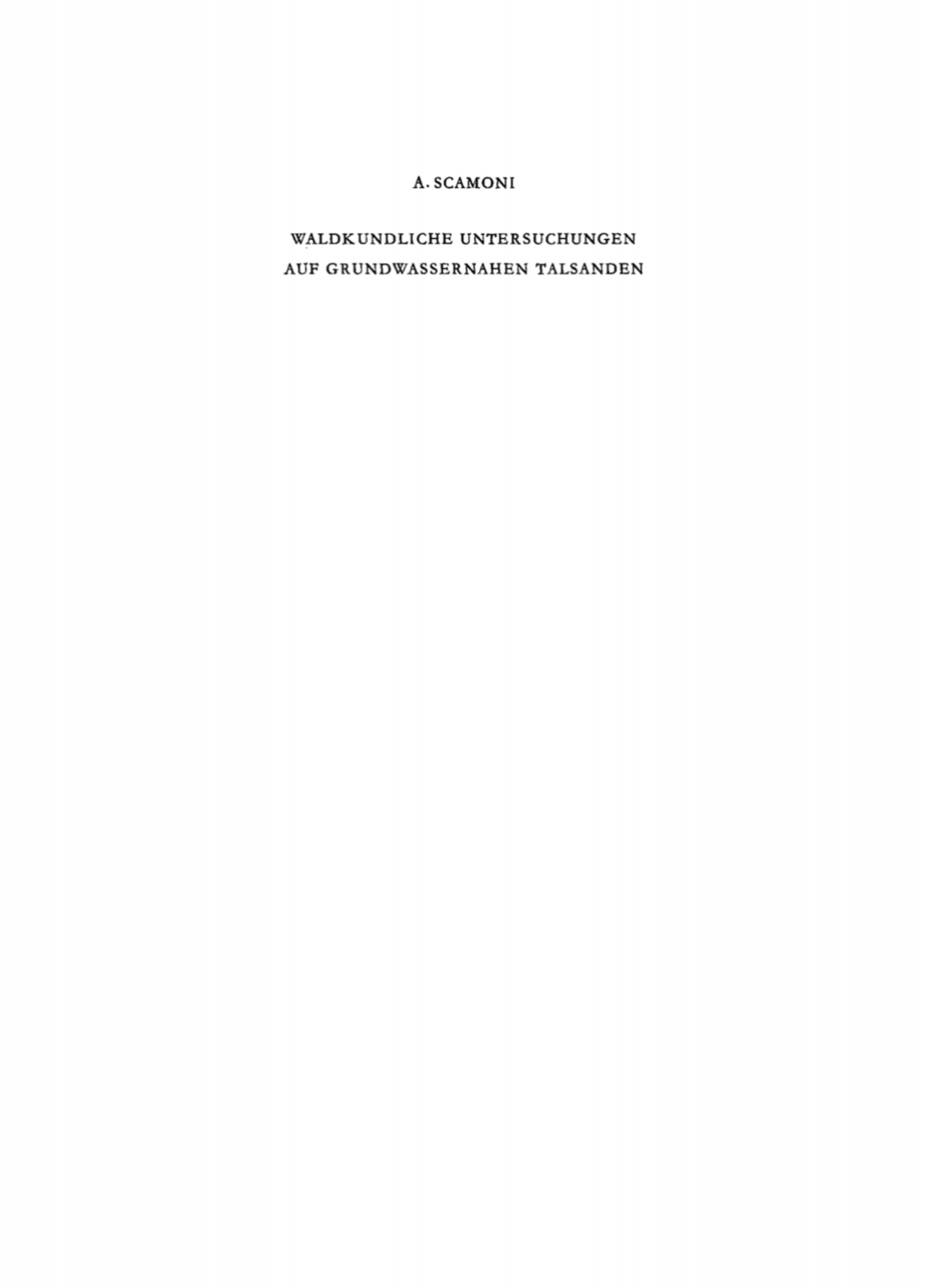 Page Fidelity Waldkundliche Untersuchungen auf Grundwassernahen Talsanden; $174.26