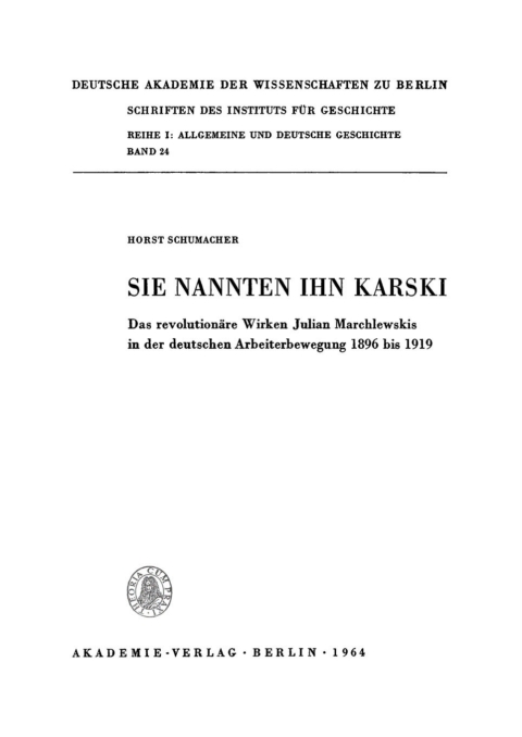 Cover image for book Sie nannten ihn Karski