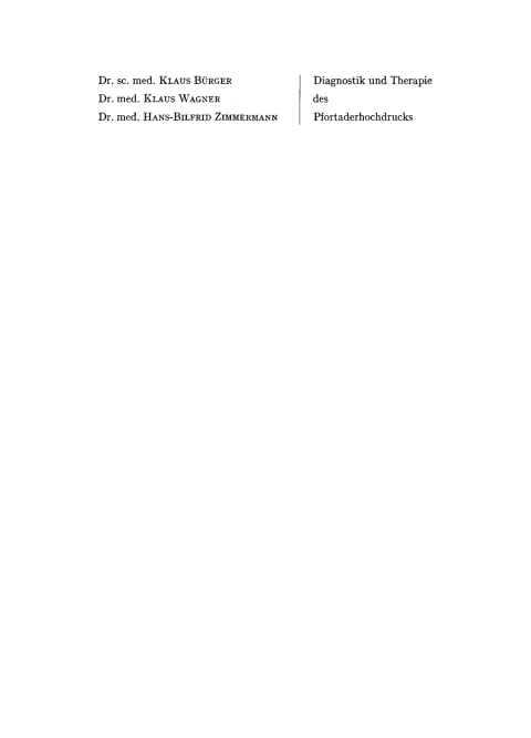 Cover image for book Diagnostik und Therapie des Pfortaderhochdrucks