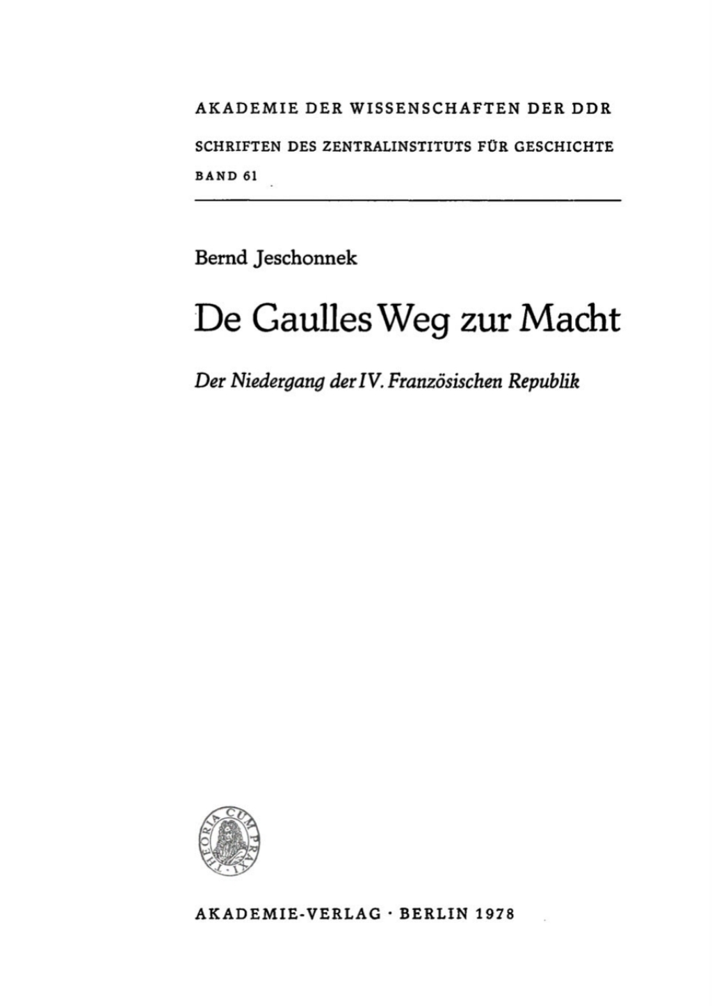 Page Fidelity De Gaulles Weg zur Macht; $174.26