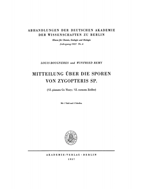 Cover image for book Mitteilung über die Sporen von Zygopteris Sp.