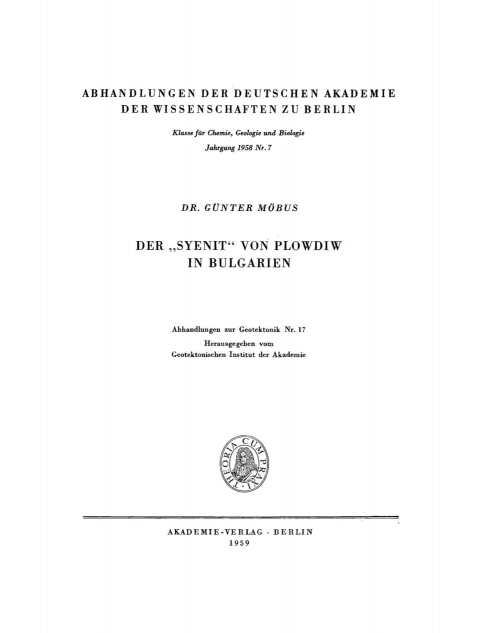 Cover image for book Der „Syenit‘“ von Plowdiw in Bulgarien