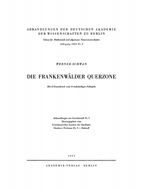 Cover image for book Die Frankenwälder Querzone