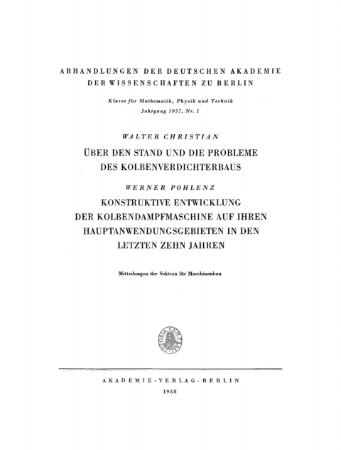 Cover image for book Über den Stand und die Probleme des Kolbenverdichterbaus