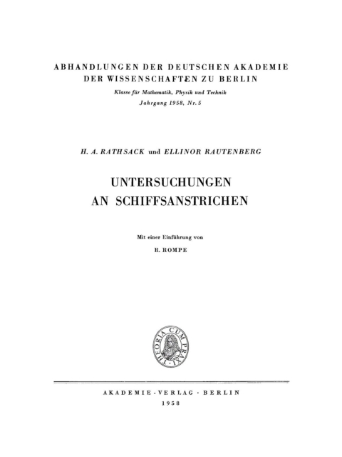 Cover image for book Untersuchungen an Schiffsanstrichen