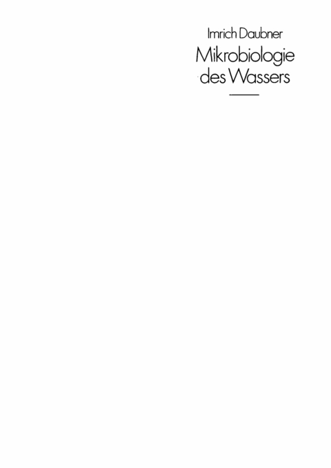 Cover image for book Mikrobiologie des Wassers