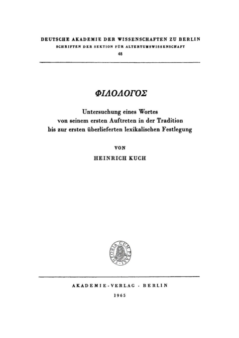 Cover image for book Philologos