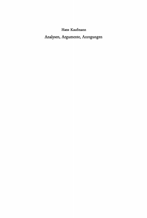 Cover image for book Analysen, Argumente, Anregungen