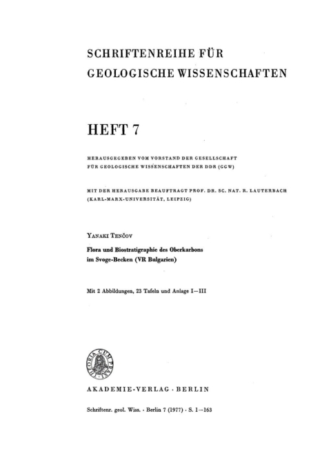 Cover image for book Flora und Biostratigraphie des Oberkarbons im Svoge-Becken (VR Bulgarien)