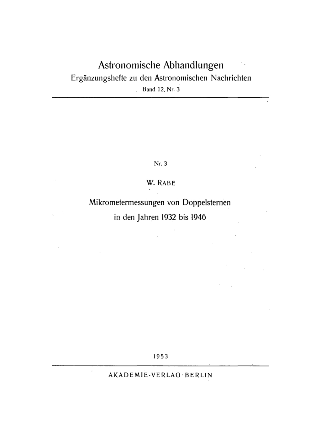 Page Fidelity Mikrometermessungen von Doppelsternen in den Jahren 1932 bis 1946; $174.26