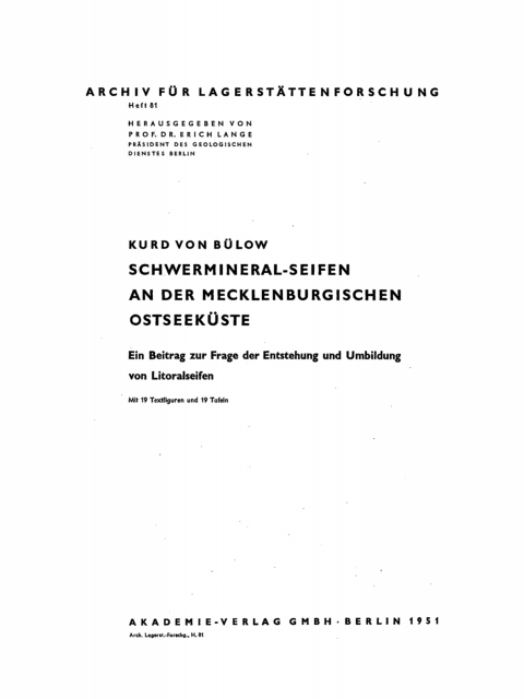 Cover image for book Schwermineral-Seifen an der Mecklenburgischen Ostseeküste