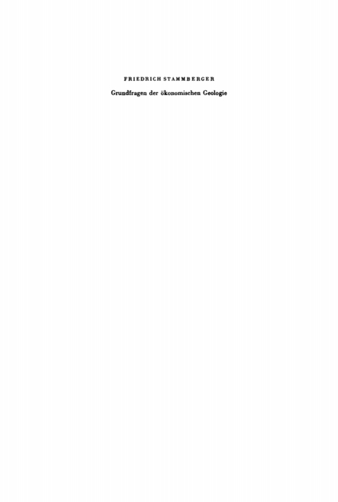 Cover image for book Grundfragen der ökonomischen Geologie