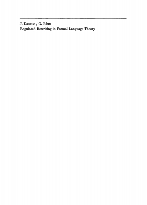 Cover image for book Regulated Rewriting in Formal Language Theory