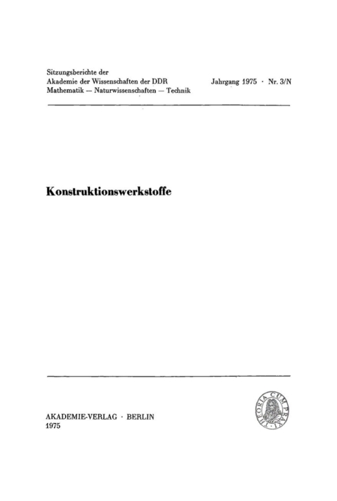 Cover image for book Konstruktionswerkstoffe