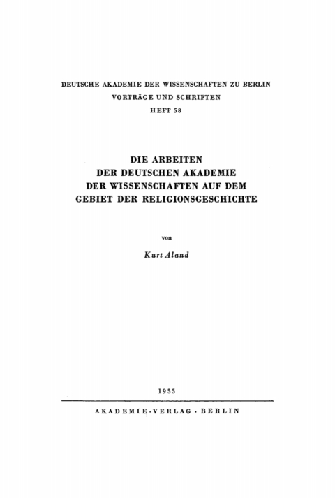 Cover image for book Die Arbeiten der Deutschen Akademie der Wissenschaften auf dem Gebiet der Religionsgeschichte