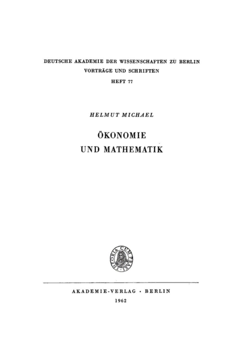 Cover image for book Ökonomie und Mathematik
