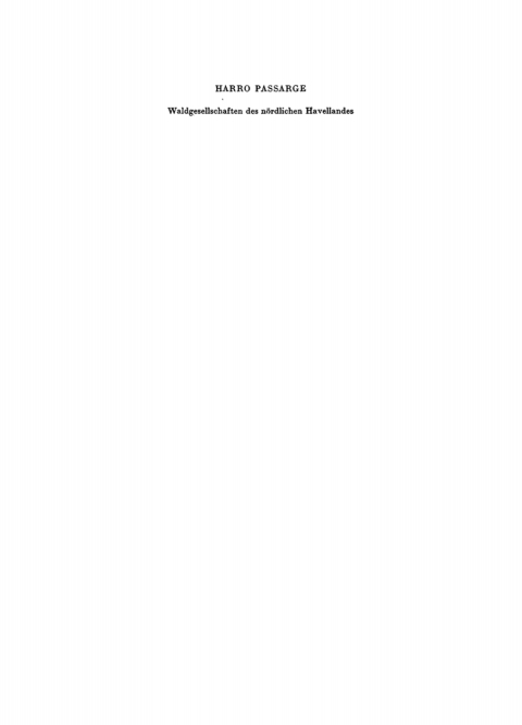 Cover image for book Waldgesellschaften des nördlichen Havellandes