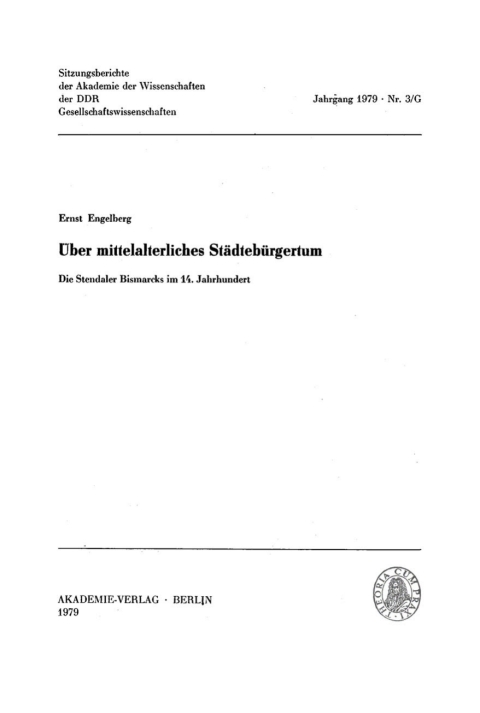 Cover image for book Über mittelalterliches Städtebürgertum