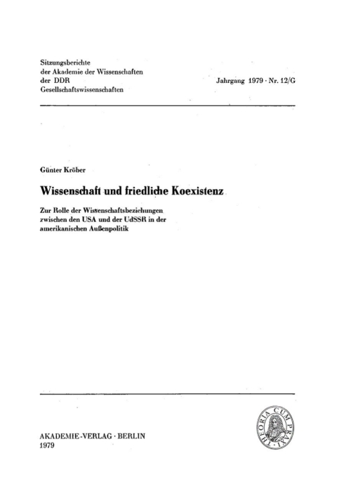 Cover image for book Wissenschaft und friedliche Koexistenz