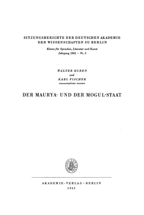 Cover image for book Der Maurya- und der Mogul-Staat