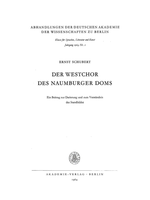 Cover image for book Der Westchor des Naumburger Doms