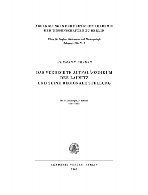 Cover image for book Das verdeckte Altpaläozoikum der Lausitz und seine regionale Stellung
