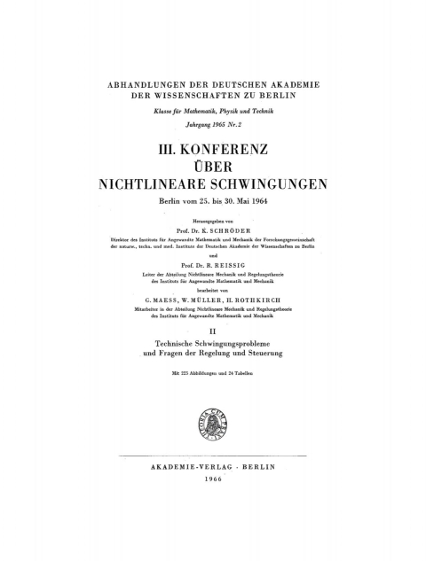 Cover image for book III. Konferenz über nichtlineare Schwingungen, Berlin vom 25. bis 30. Mai 1964