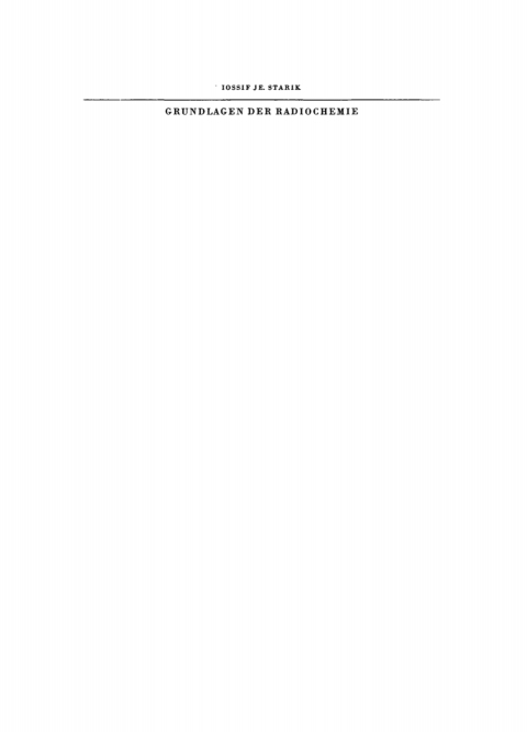 Cover image for book Grundlagen der Radiochemie