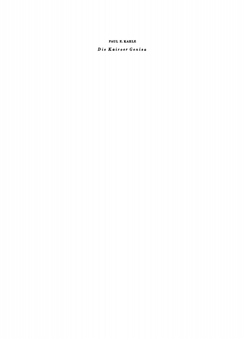 Cover image for book Die Kairoer Genisa