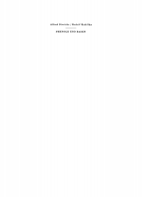 Cover image for book Phenole und Basen