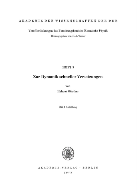 Cover image for book Zur Dynamik schneller Versetzungen