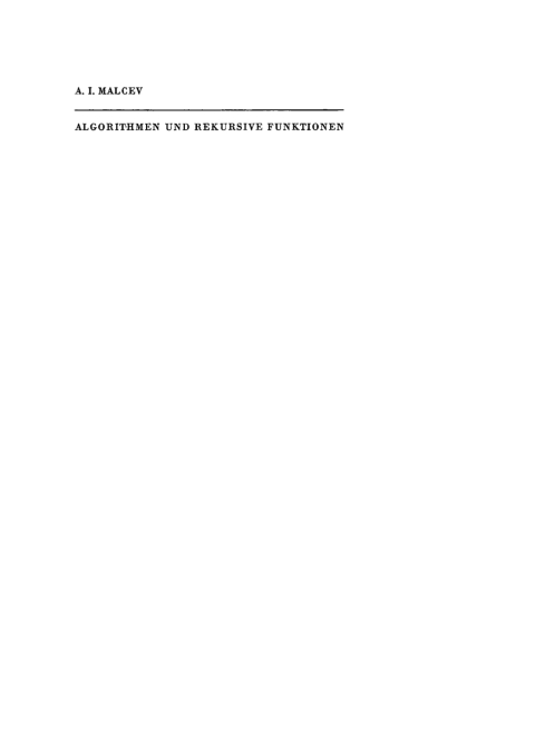 Cover image for book Algorithmen und rekursive Funktionen