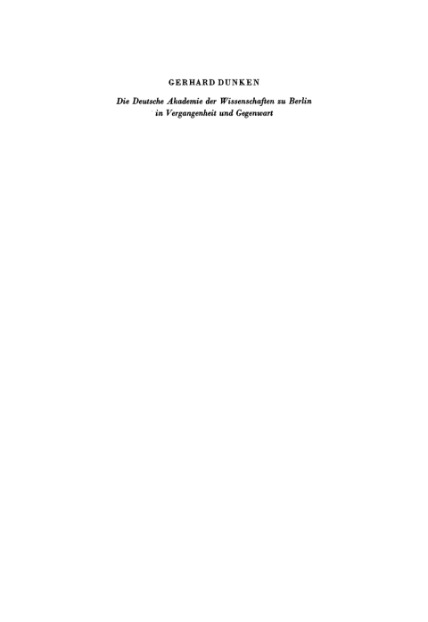 Cover image for book Die Deutsche Akademie der Wissenschaften zu Berlin in Vergangenheit und Gegenwart